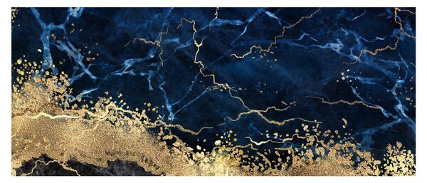 Obraz - Tmavo-modrý mramor (120x50 cm)
