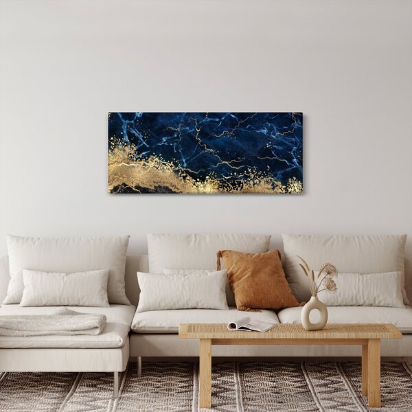 Obraz - Tmavo-modrý mramor (120x50 cm)