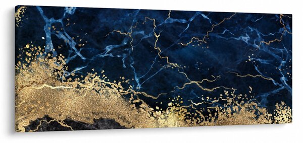 Obraz - Tmavo-modrý mramor (120x50 cm)