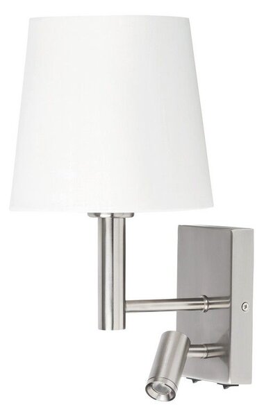 Rabalux 6539 HARVEY nástenné svietidlo 1xE27 + LED 3W=180lm 2700K saténová chrómová