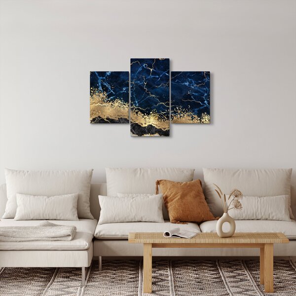 Obraz - Tmavo-modrý mramor (90x60 cm)