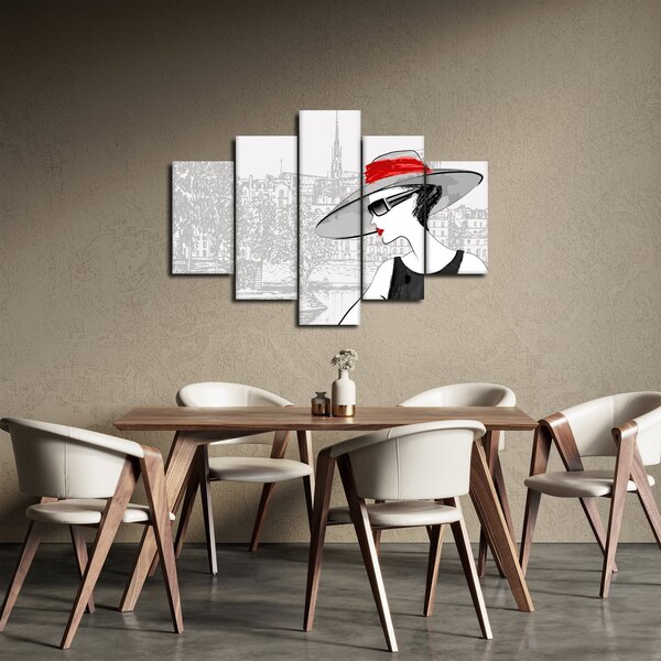 Obraz - Dáma v meste (150x105 cm)