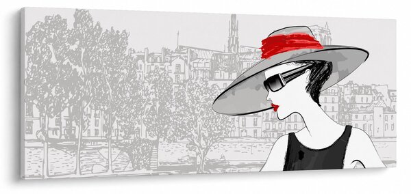 Obraz - Dáma v meste (120x50 cm)
