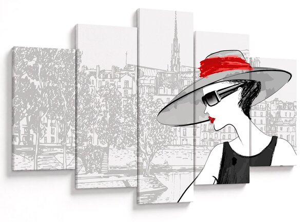 Obraz - Dáma v meste (150x105 cm)