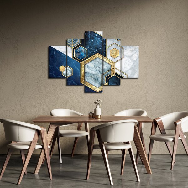 Obraz - Mramorové hexagóny (150x105 cm)