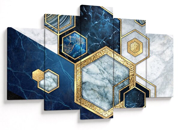 Obraz - Mramorové hexagóny (150x105 cm)