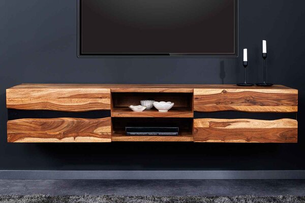 Dizajnový závesný TV stolík Argentinas 160 cm Sheesham