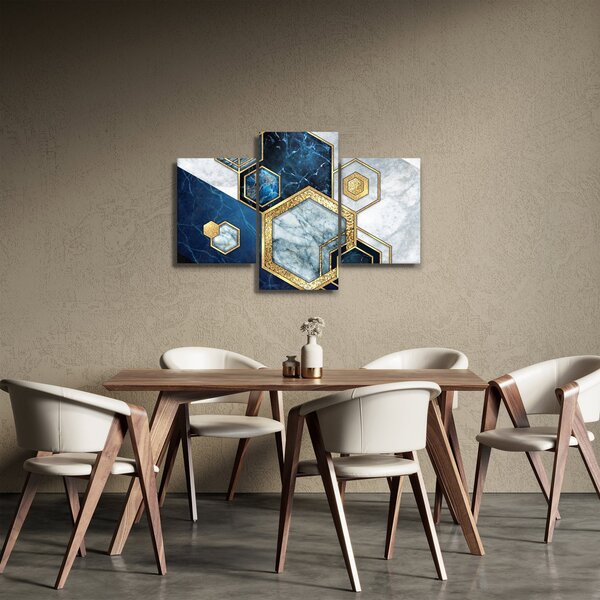 Obraz - Mramorové hexagóny (90x60 cm)