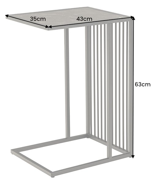 Dizajnový odkladací stolík Haines 43 cm vzor mramor