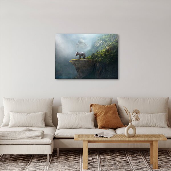 Obraz - Sloník na vrchole Taj Mahal (70x50 cm)