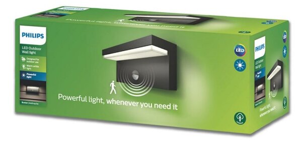 Philips 16484/93/P0 Bustan IR LED 2700K nástenné svietidlo so senzorom 9W=1000lm IP44