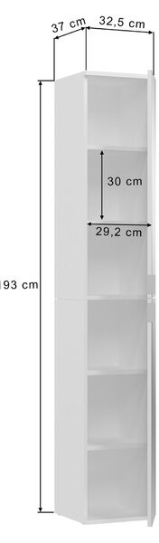 VIACÚČELOVÁ SKRIŇA, biela, 32,5/193/37 cm MID.YOU - Predsieňové programy, Online Only