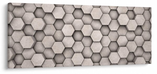 Obraz - Hexagóny v betónovom dizajne (120x50 cm)