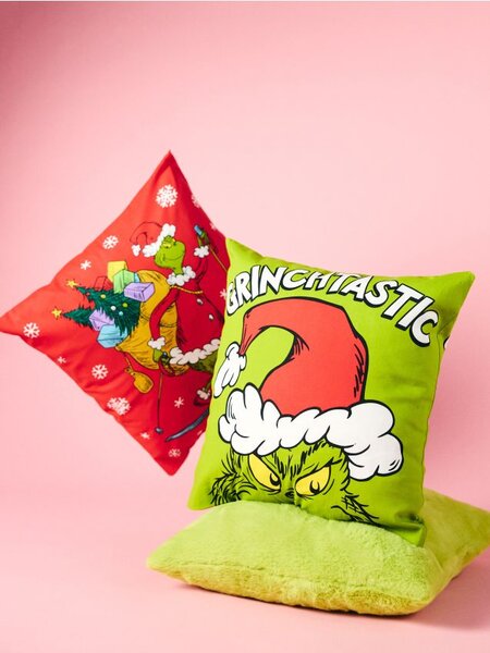 Sinsay - Bavlnené obliečky na vankúš s vianočným motívom 2 kusyk Grinch - viacfarebná