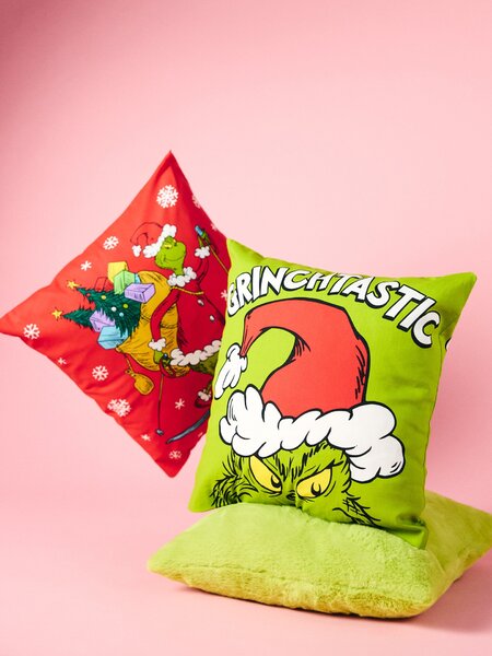 Sinsay - Bavlnené obliečky na vankúš s vianočným motívom 2 kusyk Grinch - viacfarebná
