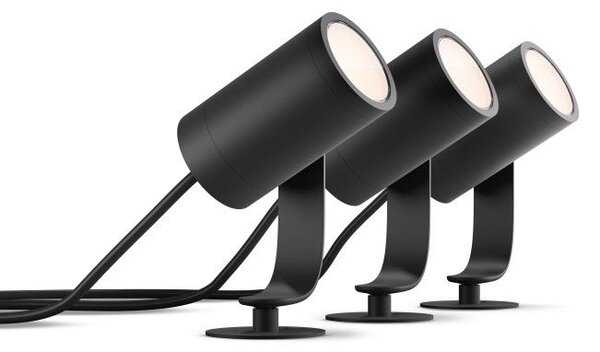 Philips HUE 17414/30/P7 Lily záhradný reflektor / 3x spot / kábel / napájanie 8W=650lm 2000 - 6500K