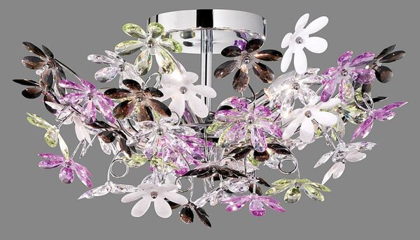 TRIO Reality R60014017 Flower stropné svietidlo 4xE14 chróm