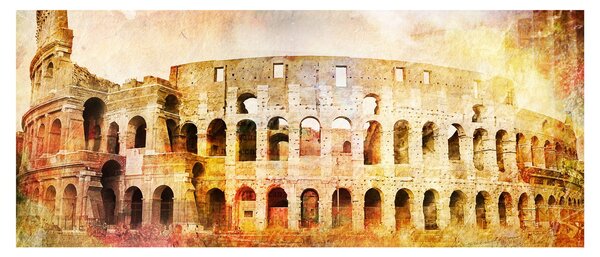 Obraz - Digitálna maľba, koloseum, Rím, Taliansko (120x50 cm)