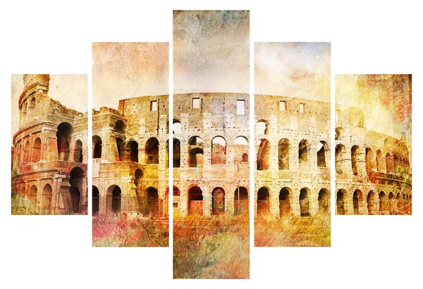 Obraz - Digitálna maľba, koloseum, Rím, Taliansko (150x105 cm)
