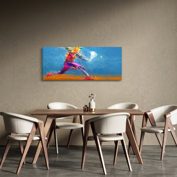 Obraz - Maľovaný tenista (120x50 cm)