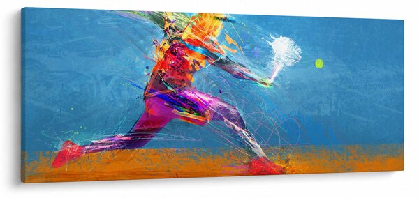 Obraz - Maľovaný tenista (120x50 cm)