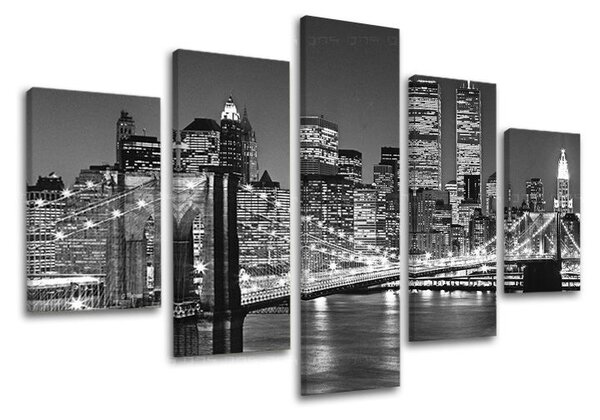 Obraz na stenu 5 dielny MESTO ME036E50 - 100x80 cm