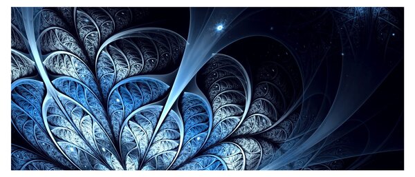 Obraz tmavomodrého kvetu (120x50 cm)