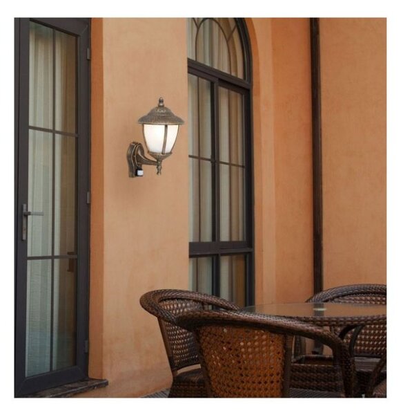 Rabalux 7836 Madrid exteriérové nástenné svietidlo so senzorom zlaté E27 1 x max. 60W IP43