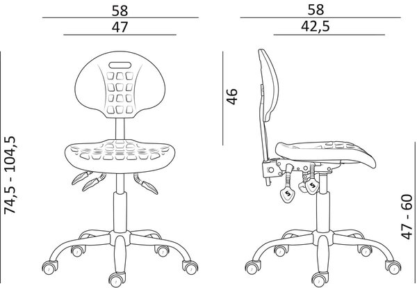 Antares pracovná stolička 1291 PU ASYN C Antistatic ESD