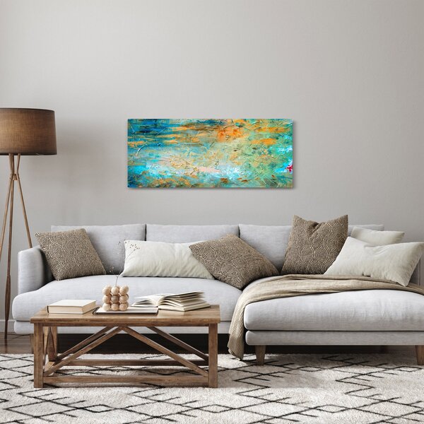 Obraz modrej abstrakcie (120x50 cm)
