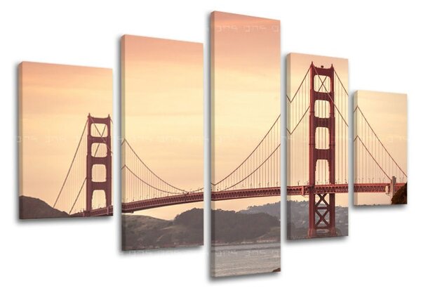 Obraz na stenu 5 dielny MESTO / SAN FRANCISCO ME116E50 - 100x80 cm