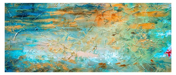 Obraz modrej abstrakcie (120x50 cm)