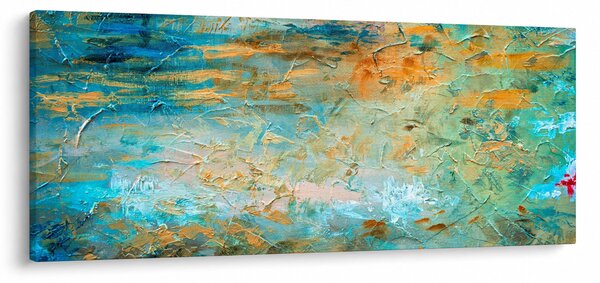 Obraz modrej abstrakcie (120x50 cm)
