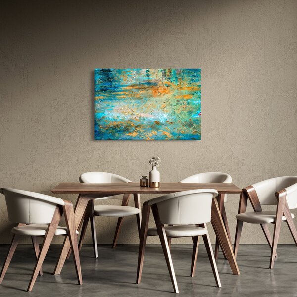 Obraz modrej abstrakcie (90x60 cm)