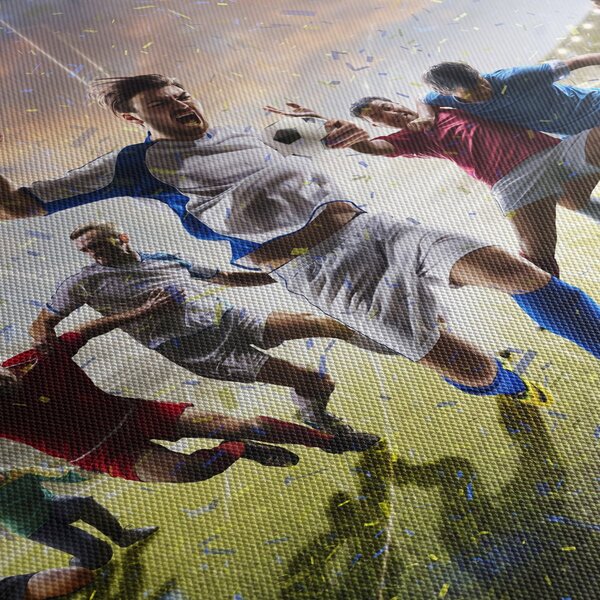 Obraz - Futbal (s hodinami) (90x30 cm)