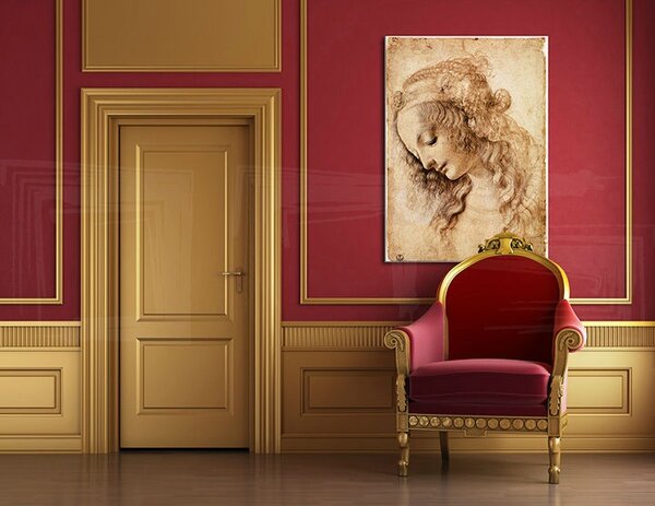 Obraz na plátne HLAVA ŽENY – Leonardo Da Vinci - 60x80 cm