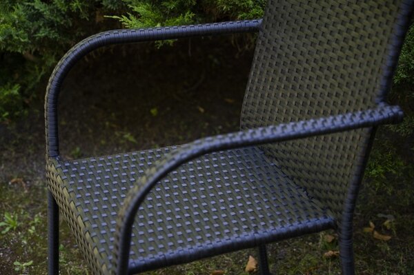 Bello Giardino ratanová stolička Sottile čierna