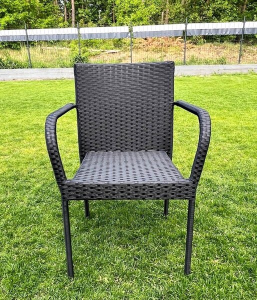 Bello Giardino ratanová stolička Sottile čierna