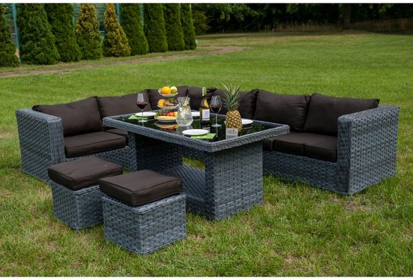 Bello Giardino ratanový set Maestoso sivý