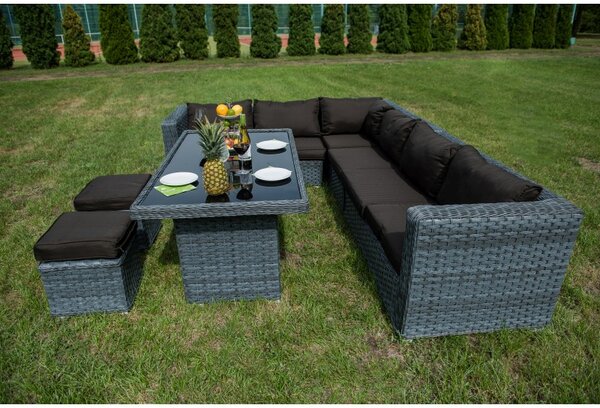 Bello Giardino ratanový set Maestoso sivý