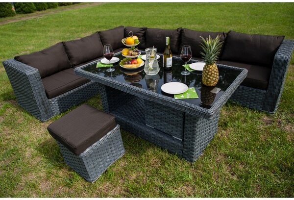 Bello Giardino ratanový set Maestoso sivý
