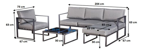 Bello Giardino záhradný set Mostrare sivé