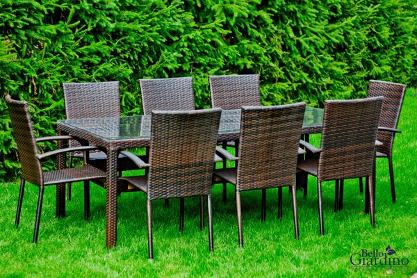 Bello Giardino jedálenský set na terasu Sottile hnedý