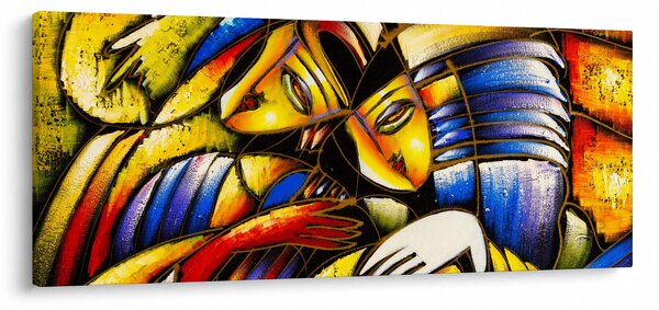 Obraz - Olejomaľba, milenci (120x50 cm)