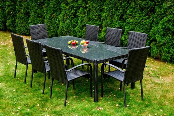 Bello Giardino jedálenský set Sottile čierny