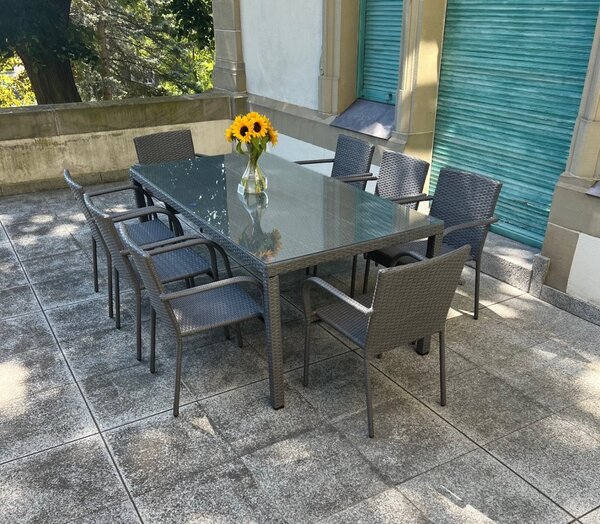 Bello Giardino jedálenský set Sottile sivý