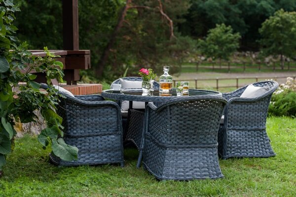 Bello Giardino jedálenský set na terasu Moderno tmavosivý