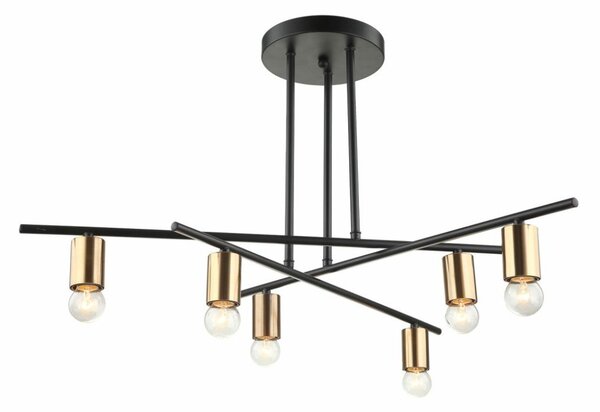 MDM3658/6 BK+BRO ITALUX Normani industriálne závesné svietidlo 6X60W E27 IP20