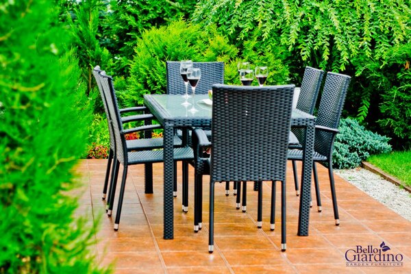 Bello Giardino ratanový set Avvicente čierny