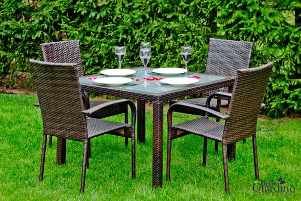 Bello Giardino záhradný jedálenský set Eccellente hnedý